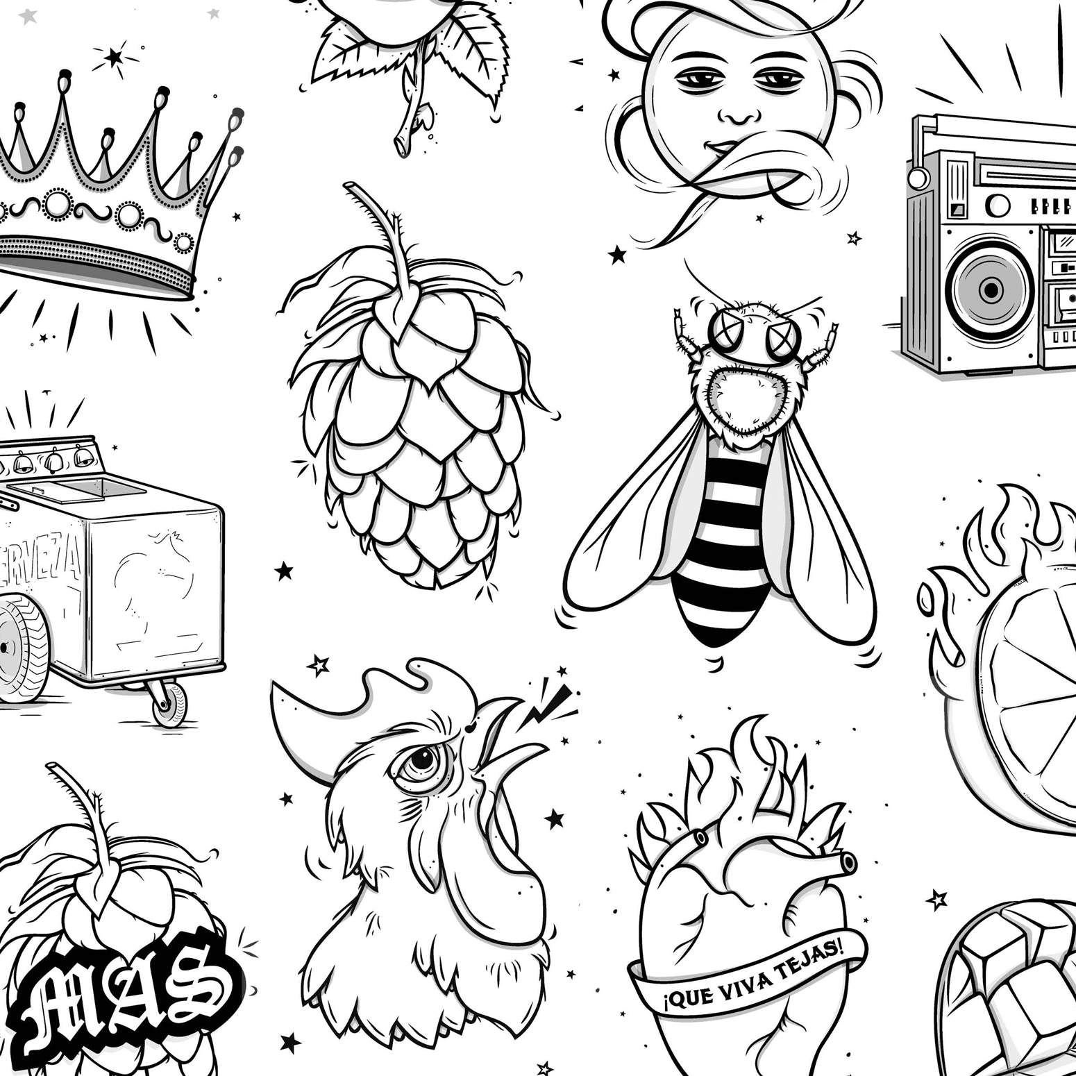 Beer Card Illustrations